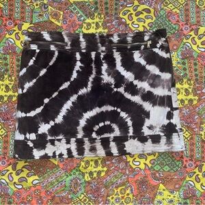 Brown & Cream Tie Dye Low Rise Mini Skirt